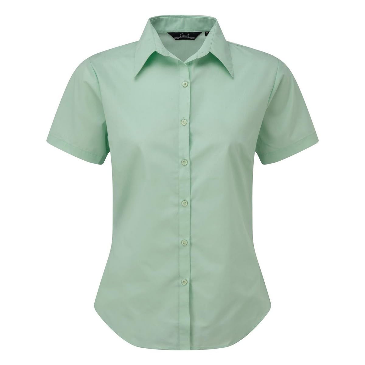Premier Short Sleeve Poplin Blouse/Plain Work Shirt (16) (Aqua)
