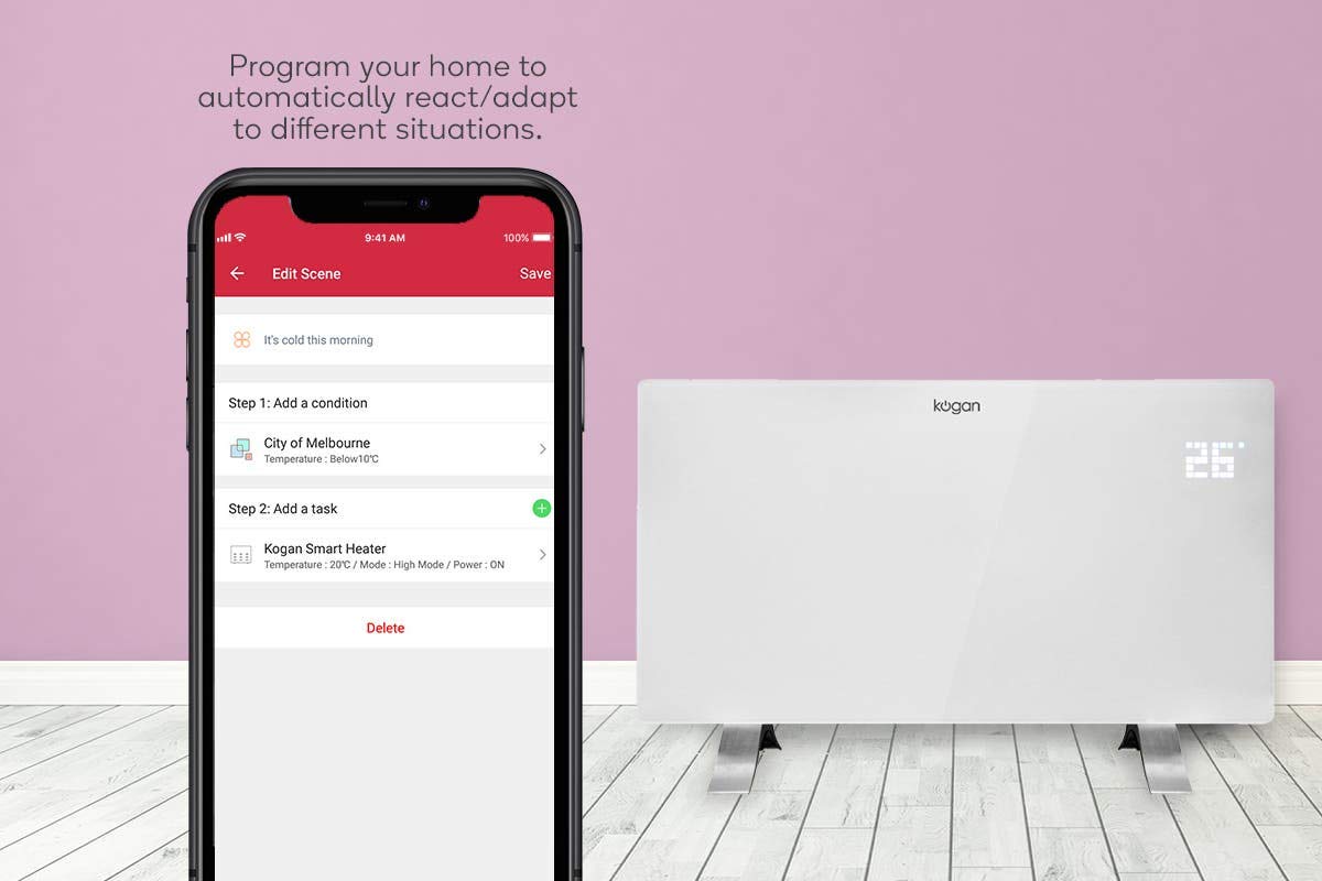 Kogan SmarterHome™ 2.4kW Smart Glass Panel Heater (White): Heating:  Amazon.com.au