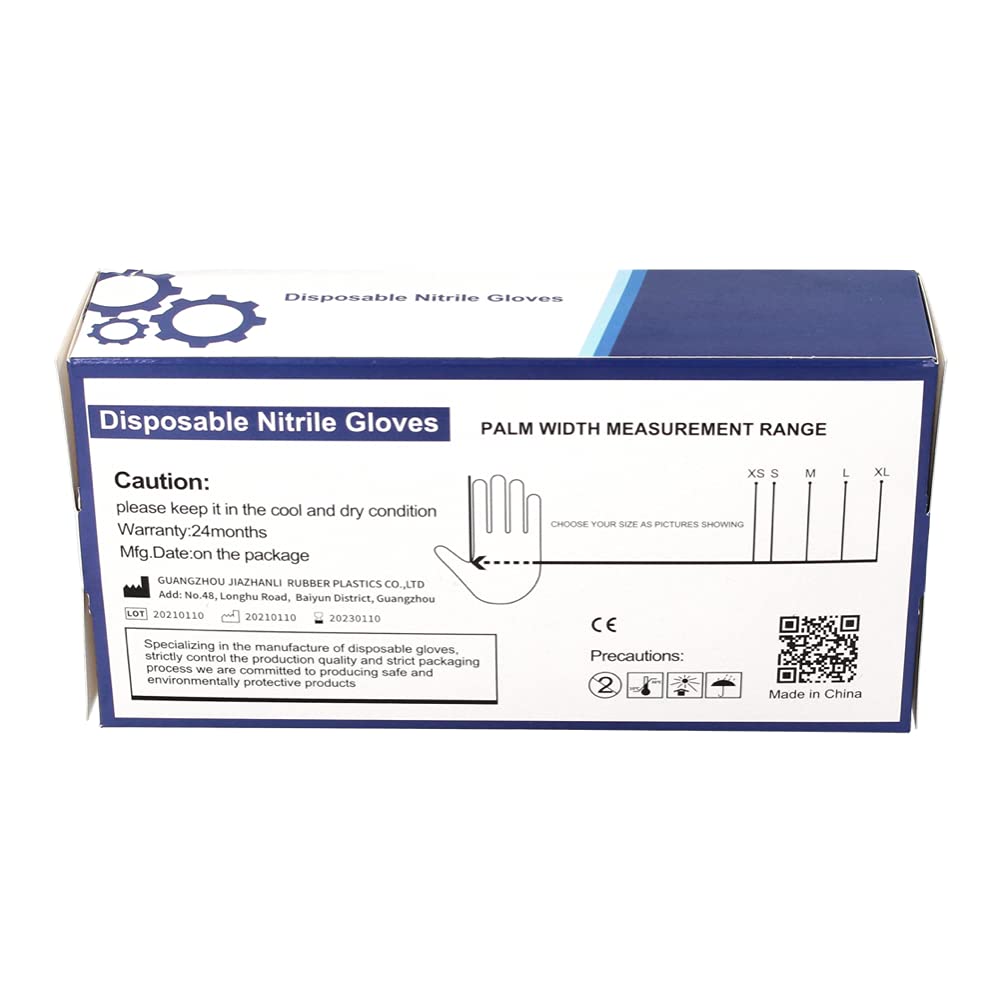 Toolbrothers Guantes desechables de nitrilo en caja dispensadora, 100 unidades, talla L/grande, no estériles