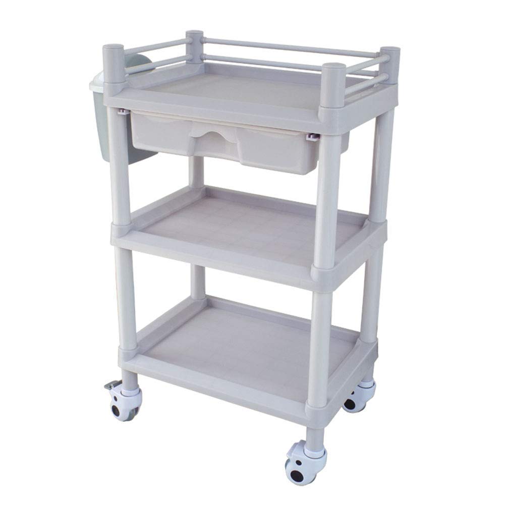 Carretillas Móviles, Carro de la Sirviendo de la Casa Del Hogar con un Cajón, 3 Estantería de Belleza Salón Spa Herramienta Carro/Tratamiento de Almacenamiento de Laboratorio.