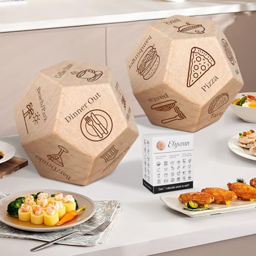 Food Dice&Date DiceStocking Stuffers for Men Women Anniversary Birthday Wedding Couples Gifts for Men Women Husband Boyfriend GirlfriendWhite Elephant Gifts for Him Her