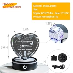 Giftsforwifecrystalkeepsakespresentswithcolorfulledbaseromanticgiftfromhusbandonvalentinesbirthdaydayweddinganniversary Urban Country Home Decor Gifts for wife crystal keepsakes presents with colorful led base romantic gift from husband on valentines birthday day wedding anniversary urban country home decor