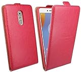 Energmix Handytasche Flip Style kompatibel mit Lenovo K6 Note (5,5 Zoll) in Rot Klapptasche Tasche Schutz Hülle