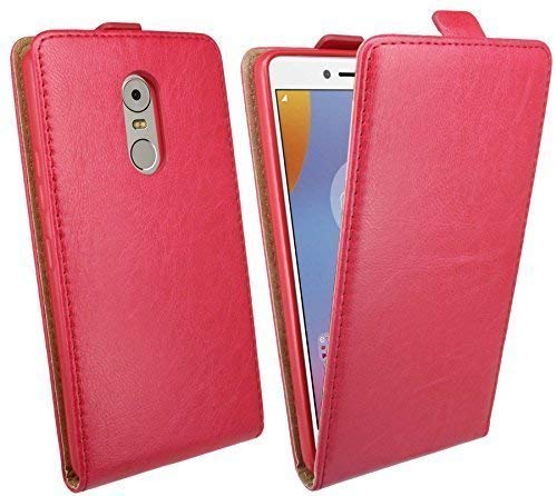 Energmix Handytasche Flip Style kompatibel mit Lenovo K6 Note (5,5 Zoll) in Rot Klapptasche Tasche Schutz Hülle