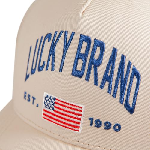 Image of Lucky Brand Snapback Hat | Adjustable | Baseball Cap | Retro | American Heritage | 5 Panel Design | Cotton Canvas