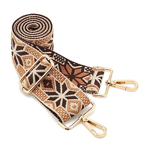 Image of Wide Shoulder Strap Adjustable Replacement Belt Guitar Style Crossbody Bag Handbag Strap Multicolor Canvas Straps(Wide:2in)(Color65)