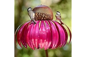 Vibrant Purple-Red Sunflower Metal Flower Bird Feeder