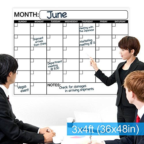Best Dry Erase Wall Calendar Planner & Organizer 13” x 19” inch Laminated Dry or Wet Erase Print Squares to Plan Your Whole Day - Perfect for School Classrooms Office Cubical Home College Dorms - Thumbnail 7
