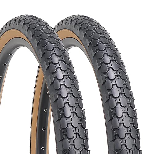 Hycline 2 Pack Bike Tire,26X2.125 Inch Folding Replacement Tire For Beach Cruiser Bicycle-Brown Pair (2 Tires) #TOP14