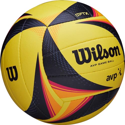 Wilson Unisex-Adult OPTX AVP Game Ball Volleybälle, Yellow/Black/ORANGE, Official