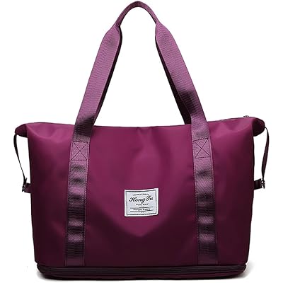 ディープパープル トラベルバッグ ボストンバッグ 旅行バッグ オーバーナイトバッグ キャリーオンバッグ レディース メンズ 大容量 肩掛け スーツケース固定 撥 …