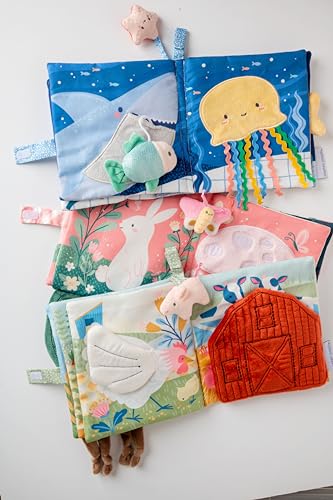 Image of Stephen Joseph, Soft Fabric Book, Soft Activity Baby Book - 6 Sensory Filled Pages, Sensory Toys for Babies and Toddlers, Garden