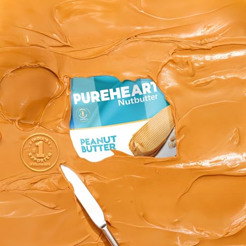 Image of Pureheart Nutbutter Creamy Peanut Butter 350 gm | Natural & Premium Roasted Peanuts | High Protein, Rich in Fiber | Zero Trans Fats | for Tasty Breakfast & Post Workout Protein Snack