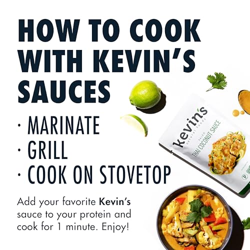 Kevin's Natural Foods Thai Coconut Sauce - Paleo Simmer Stir-Fry Sauce, Gluten Free, No Preservatives, Non-GMO - 3 Pack (Thai Coconut)
