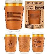 Amazon.com | Oowee Genuine Leather Sleeve + Pint Glass | Fits 16oz