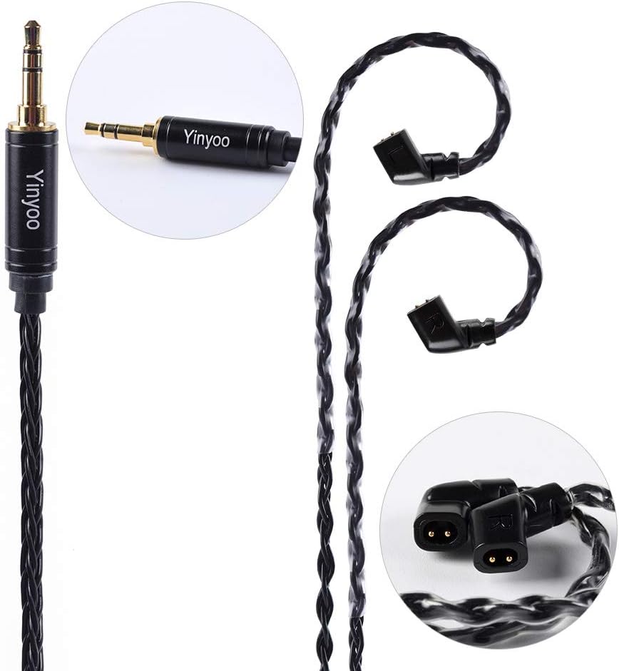 YINYOO Newest 8 Core Silver Plated Copper Cable 2pin 0.75mm Earphone Cable with 2.5mm Plug for ZSN ZS10 Pro ZSN Pro AS16 ZSX KB Ear KBEAR KB10 KB06 CA4 C12 Topaz(2pins 2.5mm) - Image 4