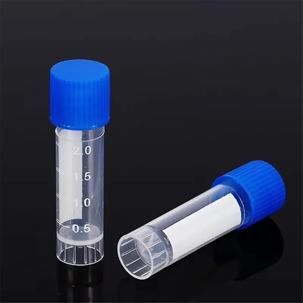 Tubo de ensayo de plástico for laboratorio, frasco con tapa de sellado, envase de 2 ml(200Pcs)