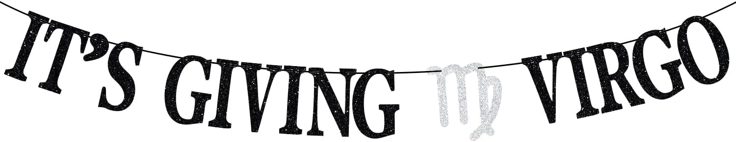 It's Giving Virgo Banner, Big Virgo Energy, Virgo Season, 12 Zodiac Horoscope Constellation Birthday Party Decorations Supplies