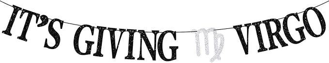 It's Giving Virgo Banner, Big Virgo Energy, Virgo Season, 12 Zodiac Horoscope Constellation Birthday Party Decorations Supplies