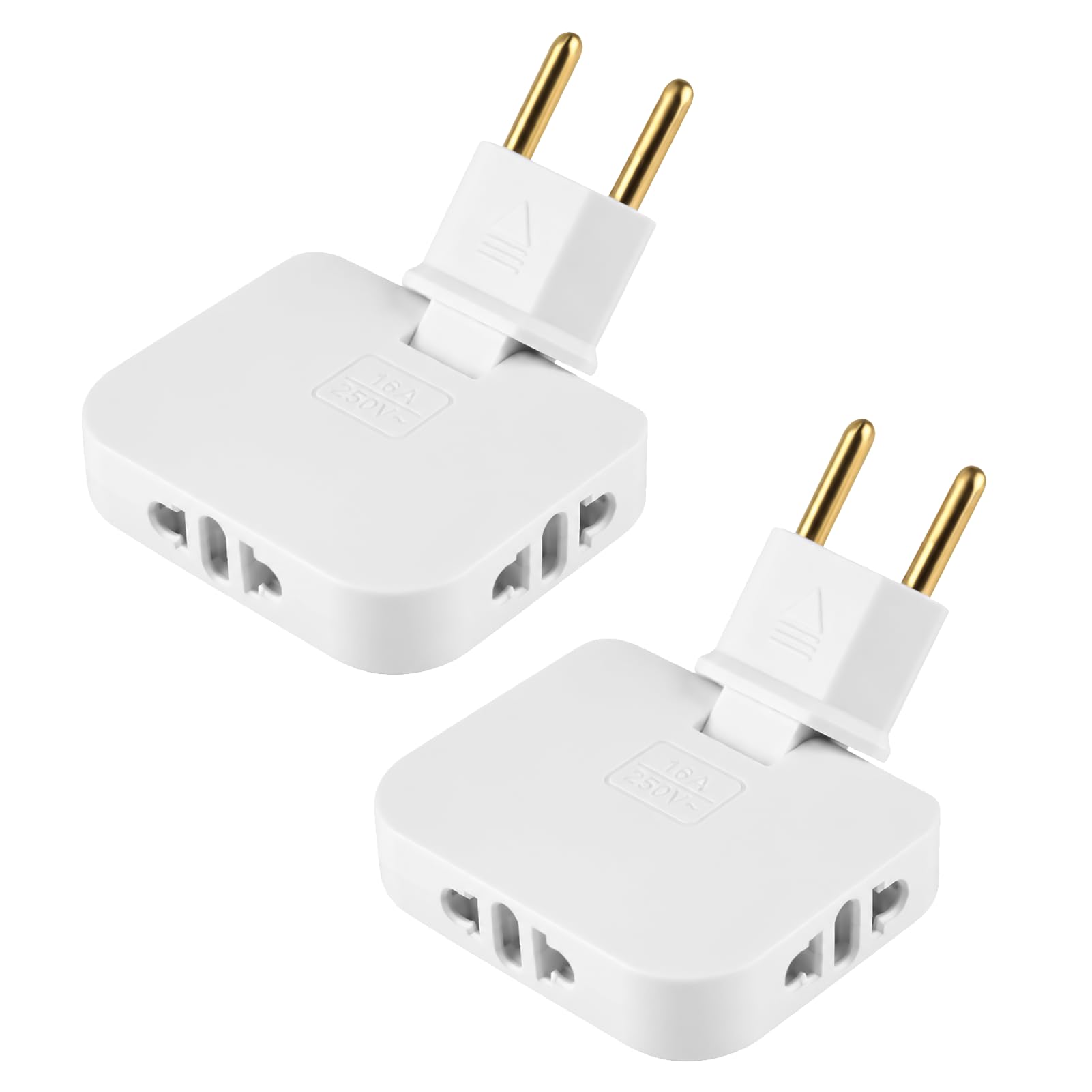 2 Stück Flachstecker mit 180° Drehgelenk, 3 Adapter Steckdose Flach, Mehrfachsteckdose 3 Fach, Steckdosenadapter, Flacher Mehrfachstecker für Zuhause, Büro, Küche Bereiche hinter Möbeln im Alltag