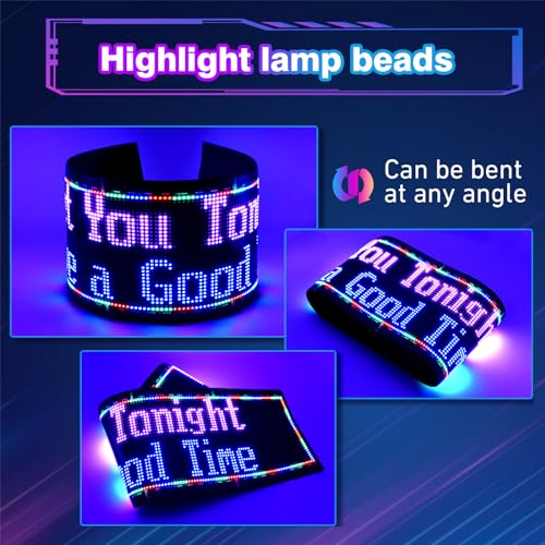 Image of Double Row Programmable LED Signs | Business Scrolling LED Sign | Flexible LED Advertising Sign | Bluetooth APP | Custom Editor Text | for Store Bars Hotel (37 inchx 8 inch)