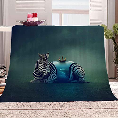 Couverture microfibre douce zèbre pour lit 150x200 cm chaude et confortable - 2