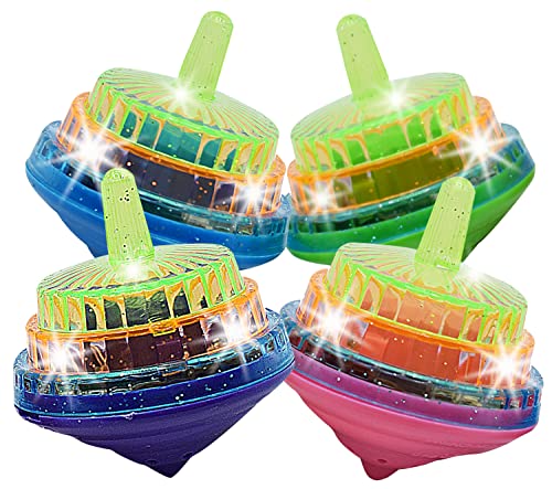 Izzy 'n' Dizzy Musical Dreidel - Hanukkah Dreidel 4 Pack - Sings Oh Draidel as it Lights Up - Light Up Dreidels - Chanukah Toys & Games