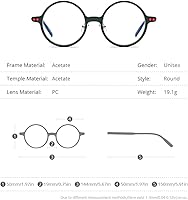 Vista 3 de HEPIDEM Gafas ópticas redondas de acetato para hombre, gafas ópticas, gafas de marco Zolman