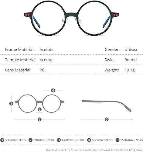 Miniatura 3 de HEPIDEM Gafas ópticas redondas de acetato para hombre, gafas ópticas, gafas de marco Zolman