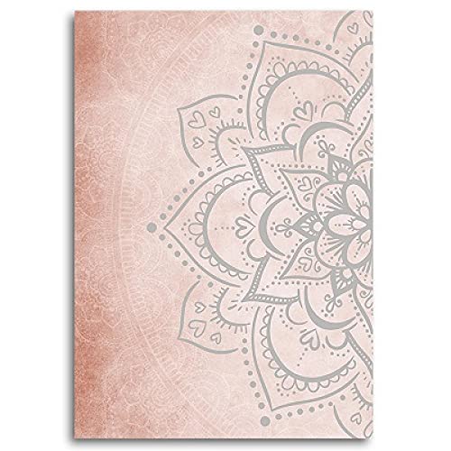 Cadeau zen mindfulness sous forme de peintures mandalas fleuries orange et gris - 3