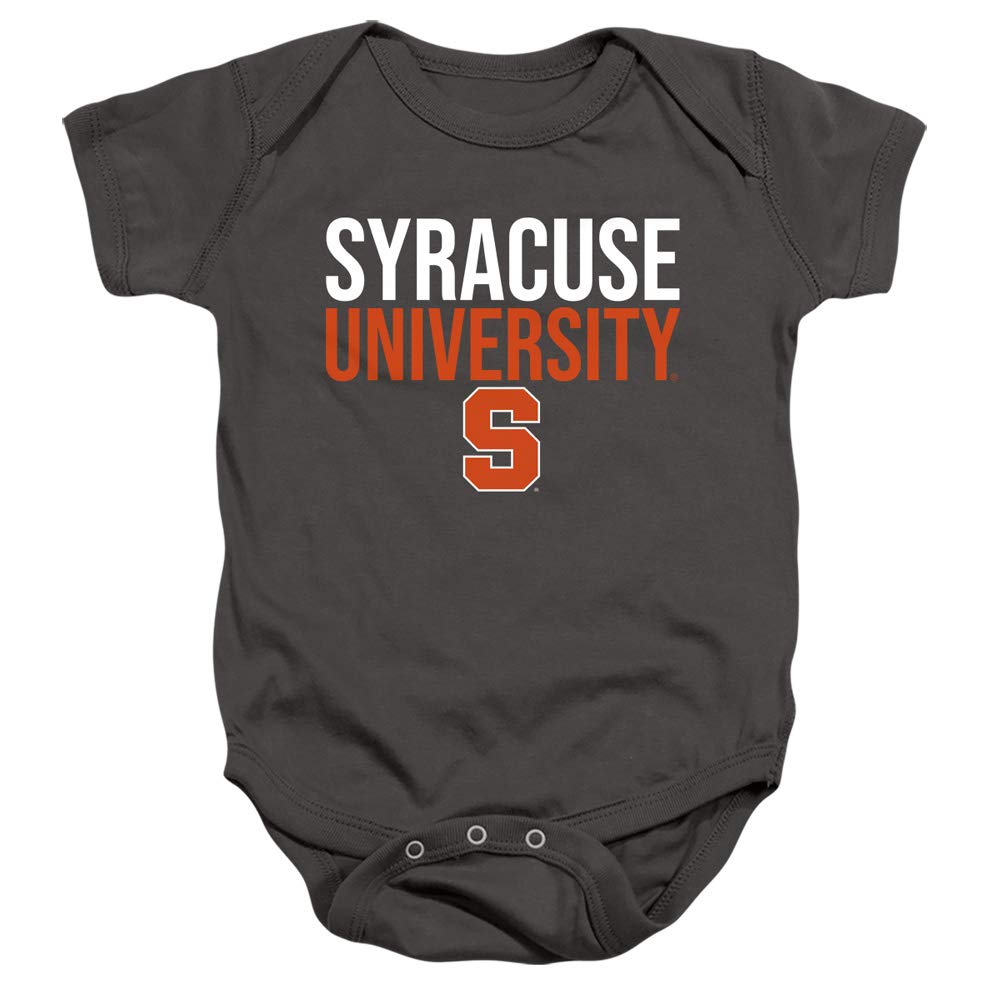 Syracuse University Official Stacked Unisex Infant Snap Suit for Baby,Charcoal, 24 Months
