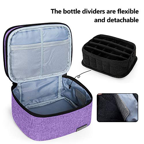 Luxja Etui voor etherische oliën, voor 20 flesjes (5 ml - 30 ml) of rolflesjes, organizer, met ruimte voor accessoires, lila - Image 5