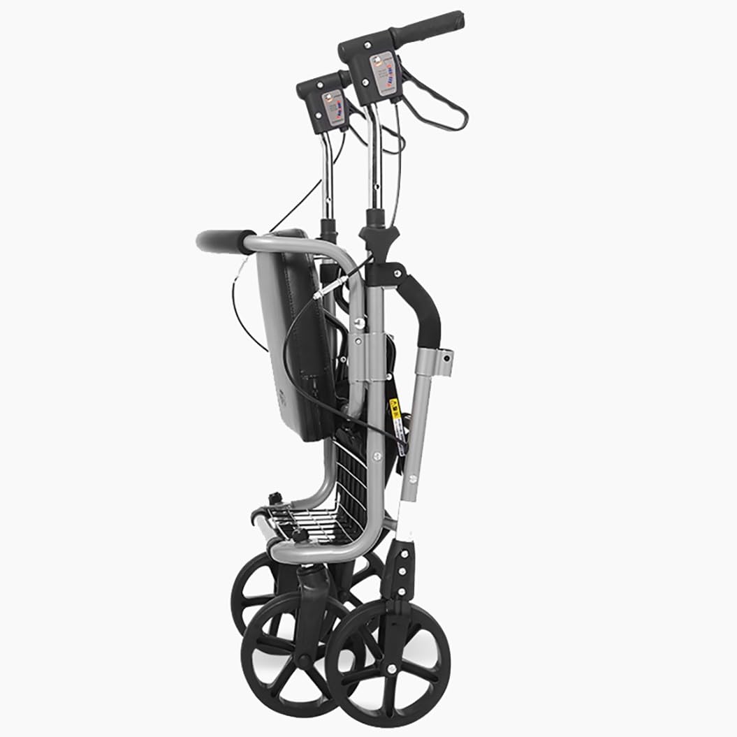 Andadores para Personas Mayores con 4 Ruedas,andador para exteriores,Andador para adultos,Caminador Andador Aluminio con Ruedas,altura ajustable black