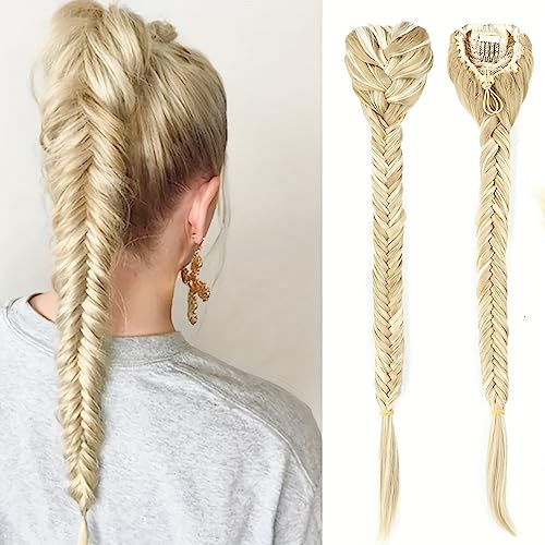 Clip-in Pferdeschwanz Haarteil – 50 Cm Lang, Gewellt, Synthetisch, Kastanienbraun, Hitzebeständig, Mit Magic Tape