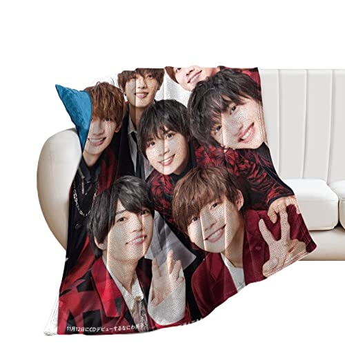 なにわ男子 藤原丈一郎 西畑大吾 大橋和也 高橋恭平 大西流星 道枝駿佑 長尾謙杜 毛布 ブランケット 暖かい 掛け毛布 肩掛け 大判 ひざ掛け 多機能 フランネル 軽量 四季通用 毛布 おしゃれ 洗える 超柔らか アニメ グッズ 70"x80"