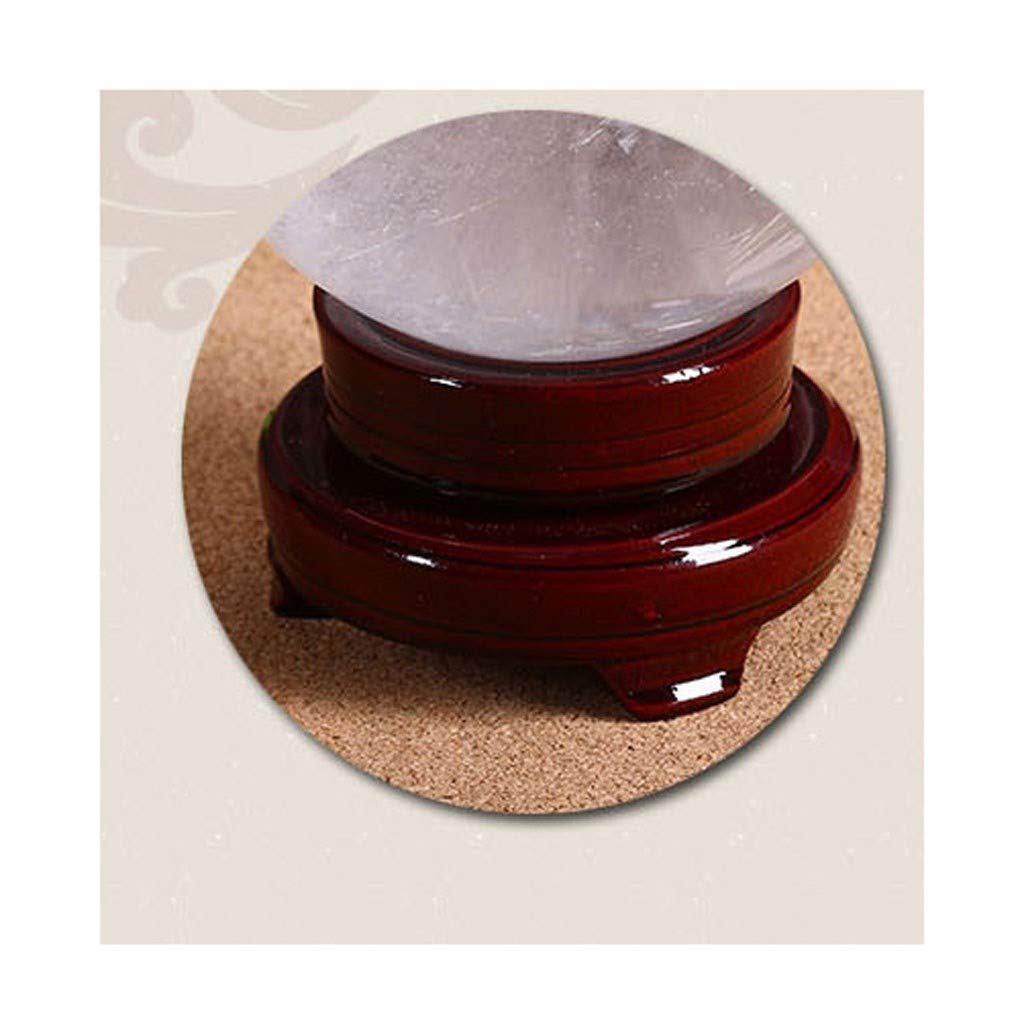 bola de cristal (en la magia occidental) Transferencia de cristal blanco natural de cristal de la bola bola de cristal con el soporte base Feng Shui bola Auspicioso Feng Shui Decoración de entrada bol