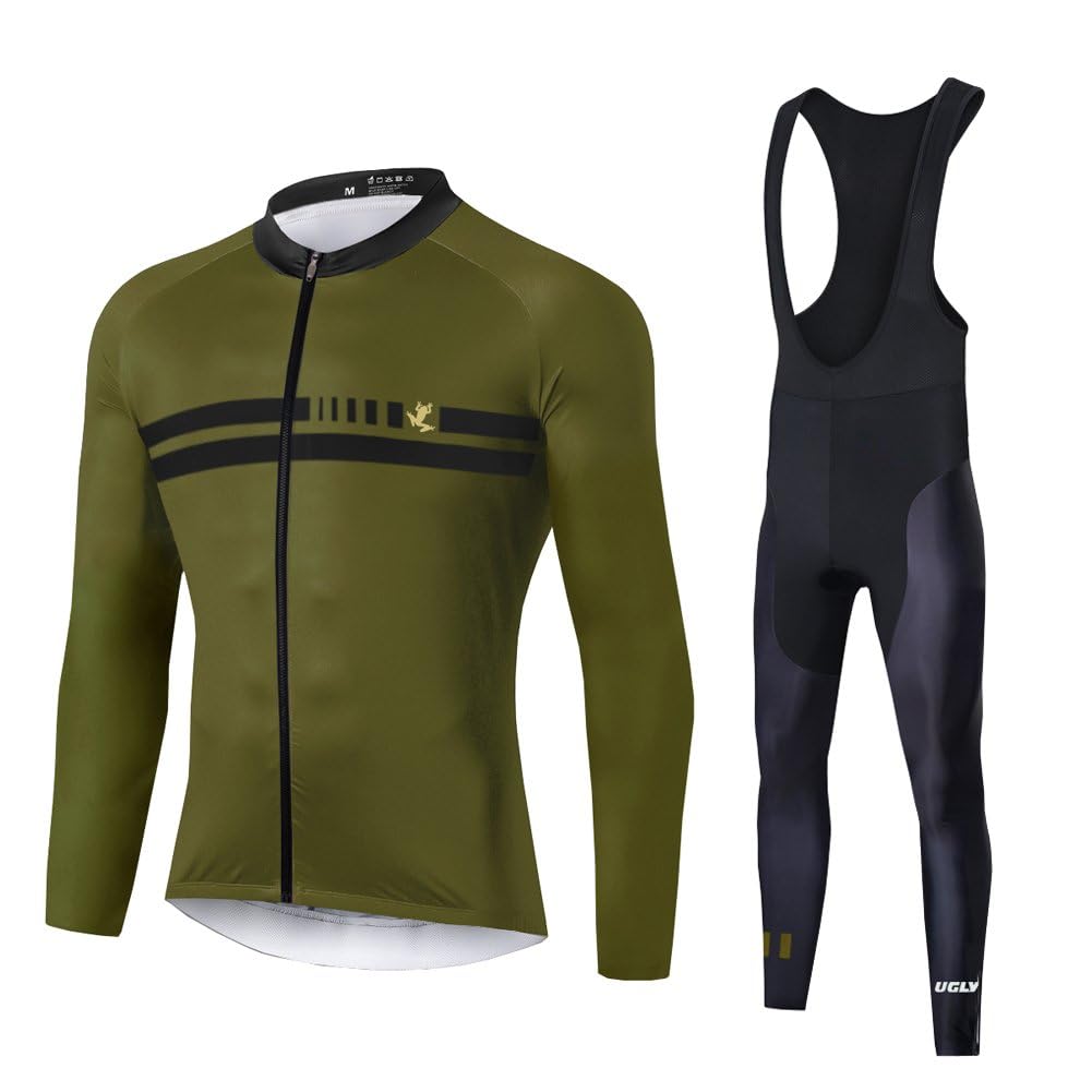UGLY FROG Abbigliamento Magliette Set Inverno Termico Vello Antivento Maglia Lunga e Pantaloni Completo Ciclismo Uomo Invernale KXITCXHB14