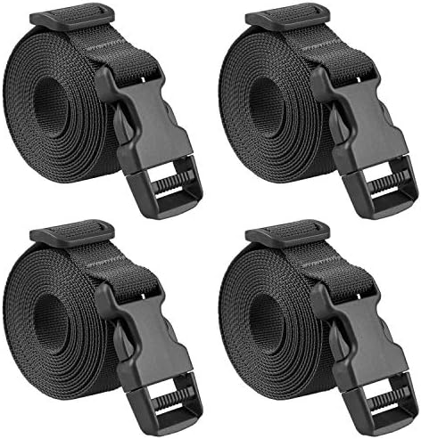MAGARROW 40" Strap Buckle Packing Straps Adjustable 1-Inch Belt (1" Wide - 40" Long, Black (4 PCS))