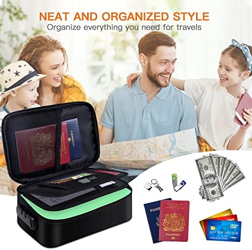 KeeQii Fireproof Document Box, 9.4"x5.9"x3.2" Fireproof Box for Documents UK, Fireproof Box with Lock, Fireproof Document Storage Money, Passport, Key, Invoices and Valuables