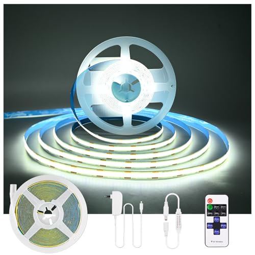 Tira de LED COB Flexible 16.4 pies 1600 LEDs Blanco Frío miniatura 1