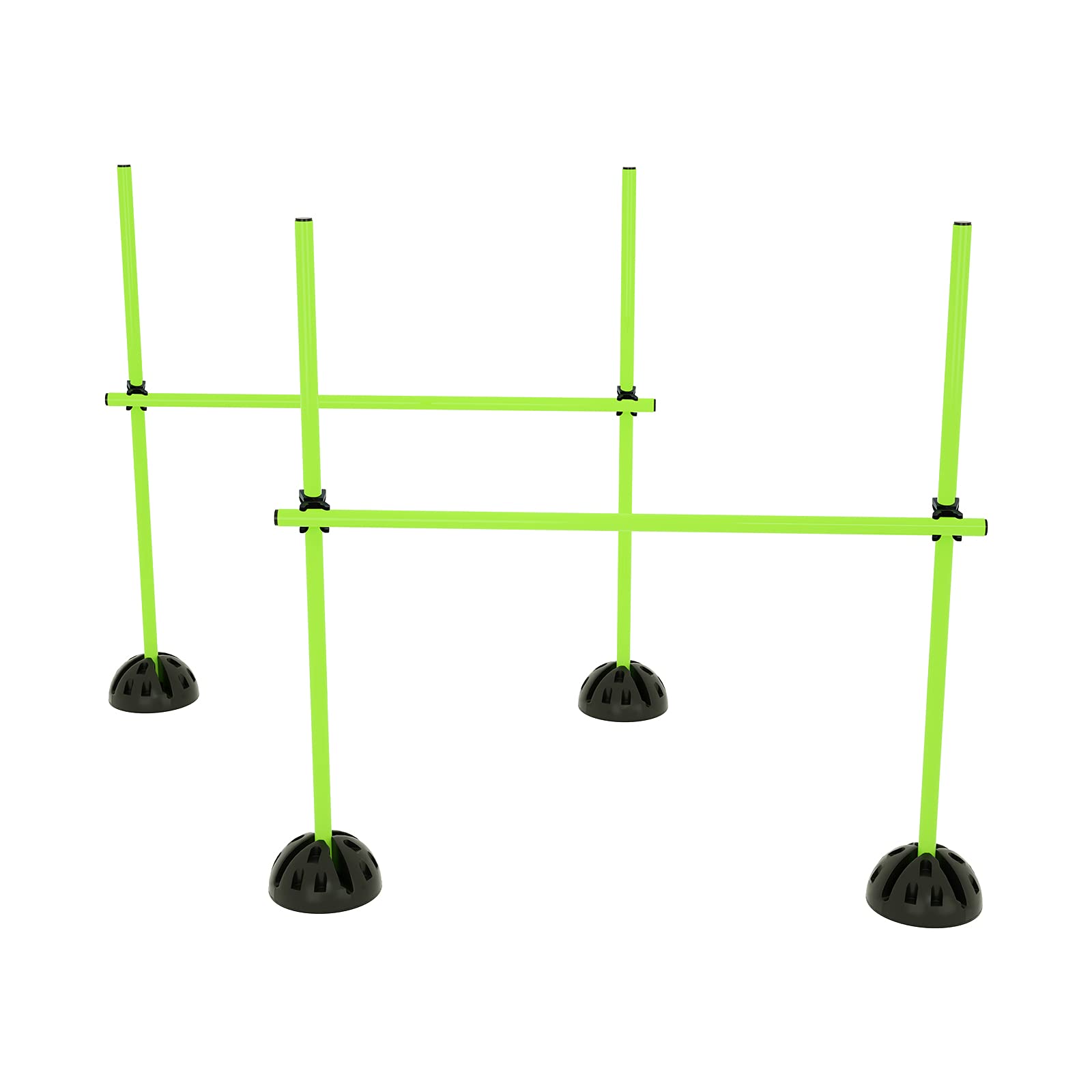 Lot de barres de saut pour entraînement d'agilité conditionnelle, slalom - 15 x 100 cm, 10 pieds en X, 10 clips