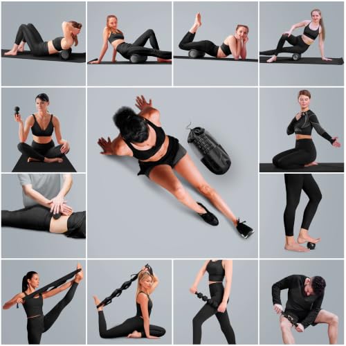 Rodillo de espuma ASA Techmed para ejercicio, kit de 5 piezas para rodillo dorsal y equipo de fisioterapia para recuperación muscular, entrenamiento de movilidad, alivio del dolor y atletas miniatura 7