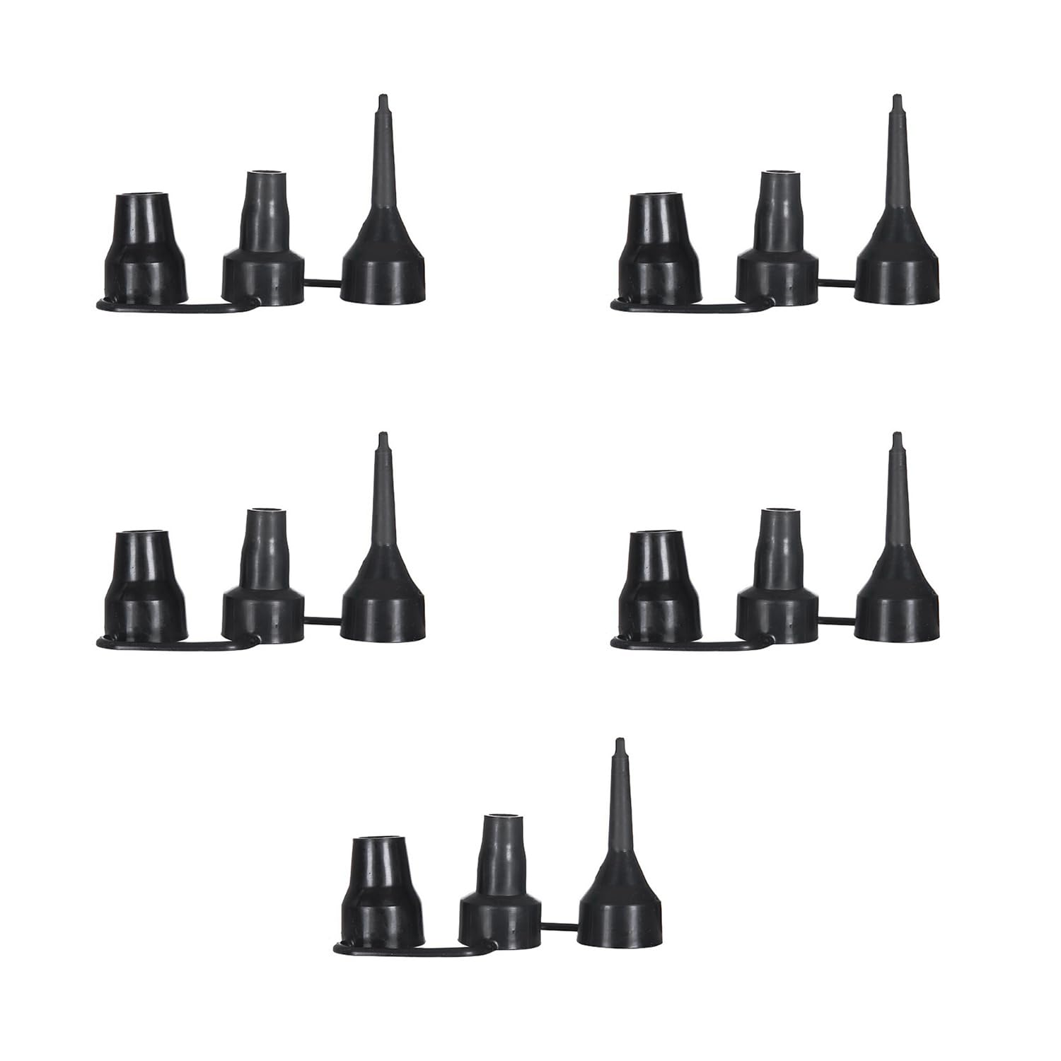 Maxmoral 5PCS Air Pump Inflatable Adaptor Accessory Black Replacement Nozzle Electric Air Pump 3 Sizes Plastic Head for Partial Beds Mattresses Camping Cushions and Inflatable Pool Sofas