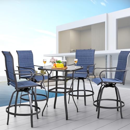 Shintenchi 5 Piece Outdoor Swivel Bar Stools Set