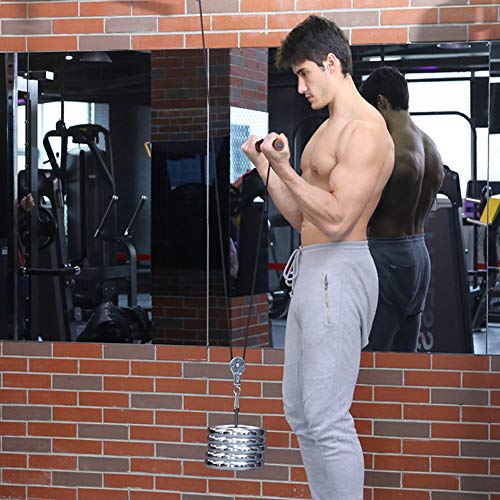 Tricep and LAT Pulley System | Foream Strength Exerciser Wrist Roller Forearm Weights Grip Workout with Pulley