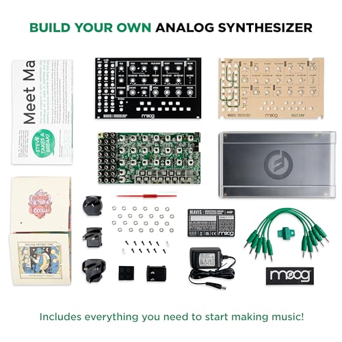 Image of MOOG Mavis - Standalone Semi-Modular Analog Synthesizer Kit with Keyboard, Analog Oscillator, Filter, Envelope Generator, Wavefolder, and Dust Cover