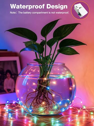Image of 6Pack Fairy Lights with Timer, 7ft 20 LED Twinkle Light Battery Operated 3 Modes, Mini String Lights for Christmas Trees Wreath Party DIY Mason Jars Bottles Decor, Multi-Colored