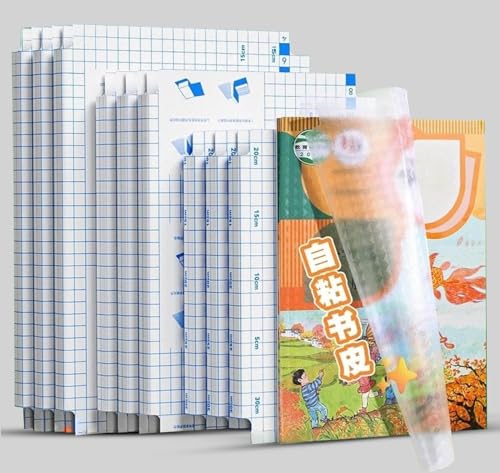 Image of Khasala Brothers [ 30 Pcs- 3 Different Sizes - 10 Each] Transparent Sticker Book Cover Film Binding Cover Waterproof Self Adhesive Book Cover for School Office (30 Pcs)