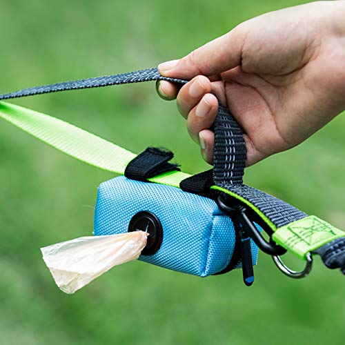 Image of Love Dream Dog Poop Bag Holder Leash Attachment, Pet Waste Bag Dispenser, Fits Any Dog Leash for Waiking Running and Hiking (Blue)