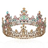 Yean Baroque Rhinestone Crowns and Tiaras Gold Bridal Queen Crown Crystal Wedding Tiara Crown for Women